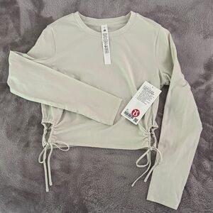 Lululemon Cinched Cut-Outs Cotton Long Sleeve - Color: Bone
